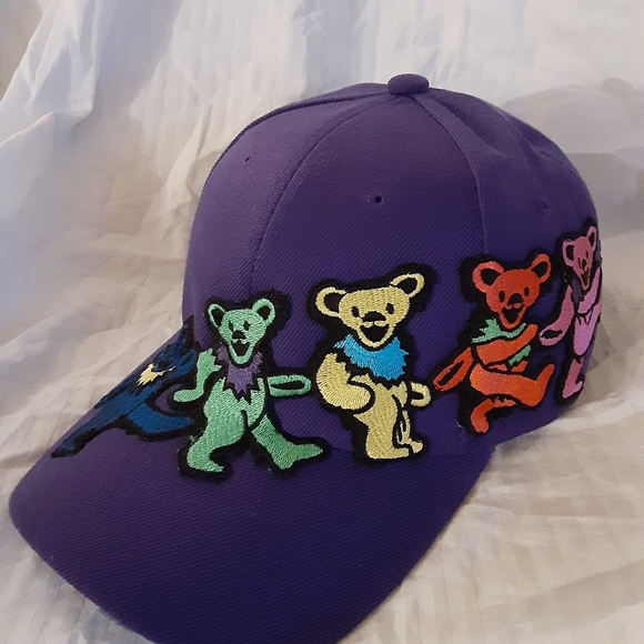 Grateful Dead hat, Purple Grateful Dead dancing bears hat, PERMANTLY STITCHED - Picture 8 of 11